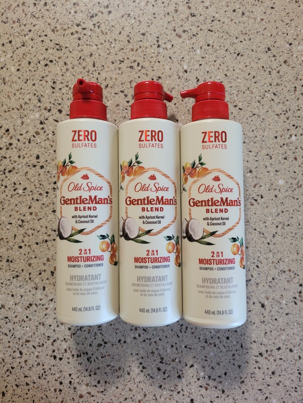 (3) Old Spice Gentleman's Blend 2in1 Moisturizing Shampoo + Conditioner 14.8 oz